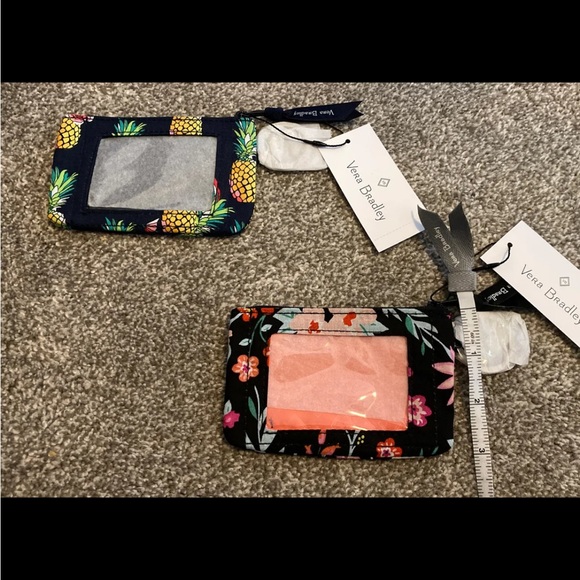 Set of 2 Vera Bradley zip ID wallets- “Tangerine Twist” & “Toucan Party”Black - Picture 8 of 9